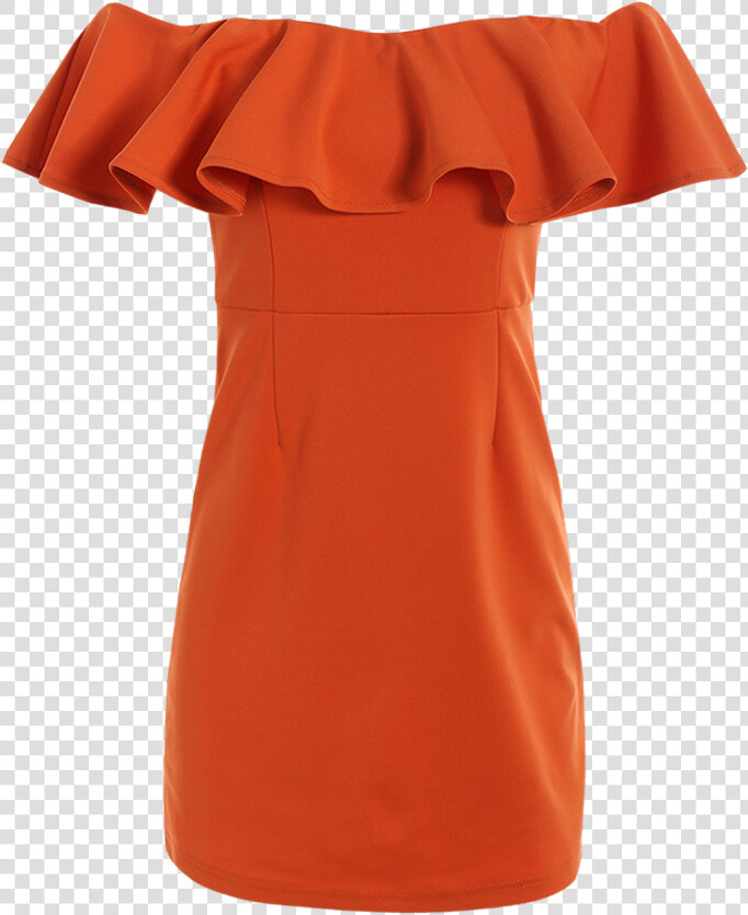 Off The Shoulder Orange Dress  HD Png DownloadTransparent PNG