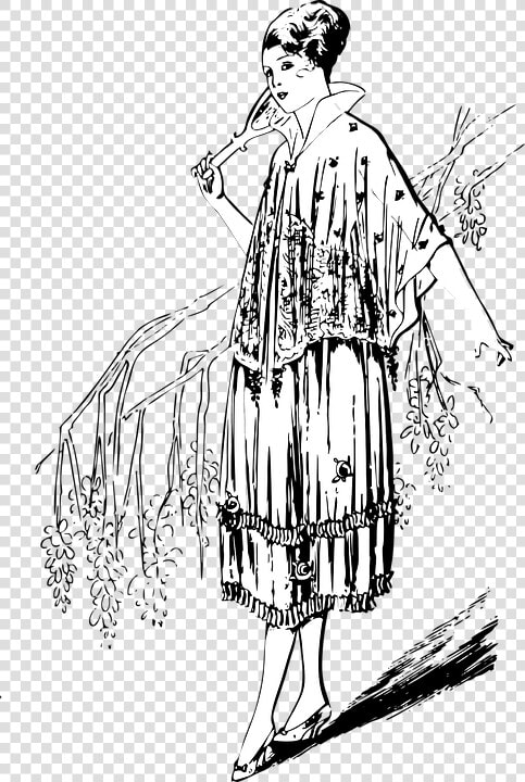 Lady  Vintage  Mirror  Walk  Retro  Fashion  Beauty   Sketch  HD Png DownloadTransparent PNG