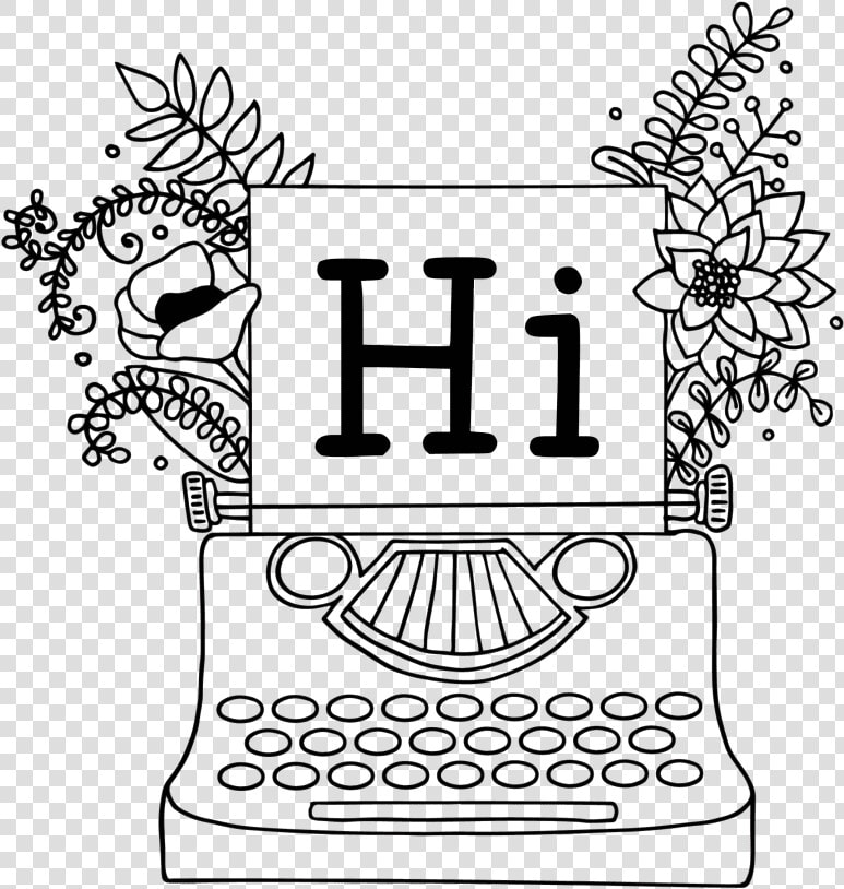 Vintage Typewriter Coloring Page  HD Png DownloadTransparent PNG