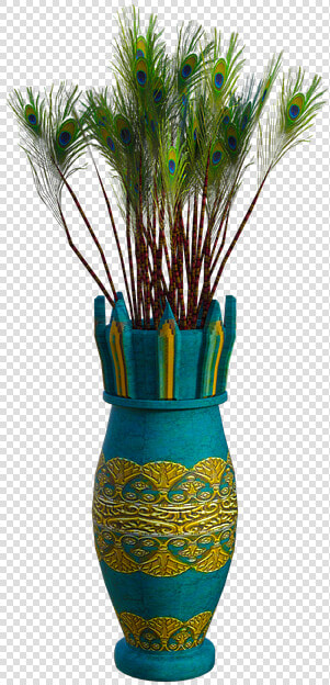 Peacock  Feathers  Vase  Blue  Yellow  Colorful   Peacock Feathers In Vase Png  Transparent PngTransparent PNG