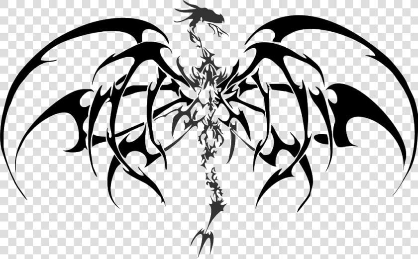 Transparent Skyrim Dragon Png   Tribal Dragon Tattoo  Png DownloadTransparent PNG