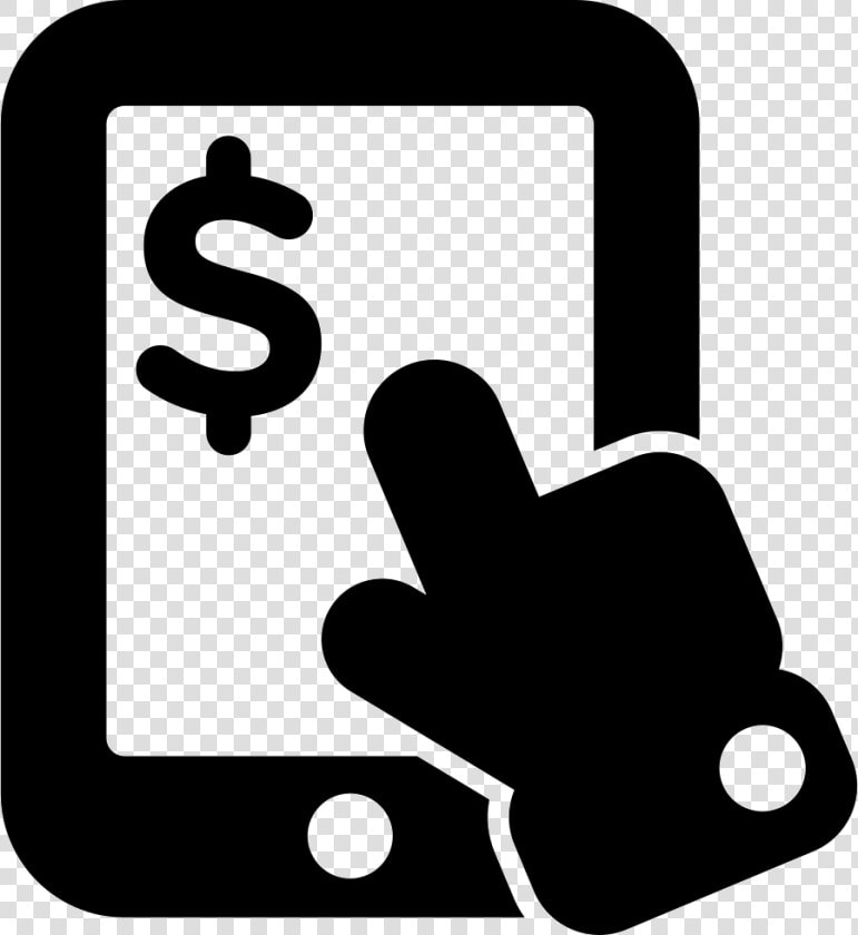 Hand Pointing To Dollar Sign On Tablet Device   Online Payment Icon Transparent Background  HD Png DownloadTransparent PNG