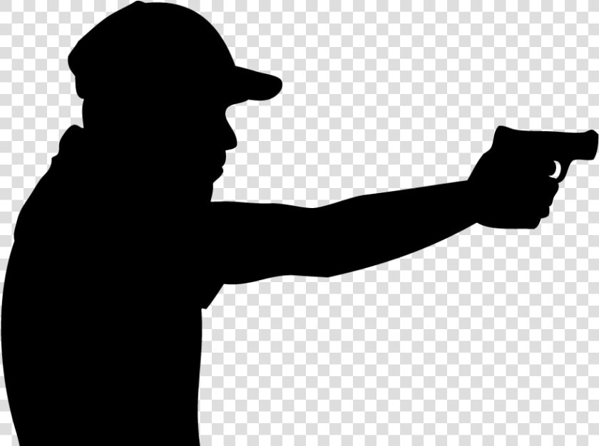 Metallic Silhouette Shooting Gun   Shooting Silhouette Gun  HD Png DownloadTransparent PNG
