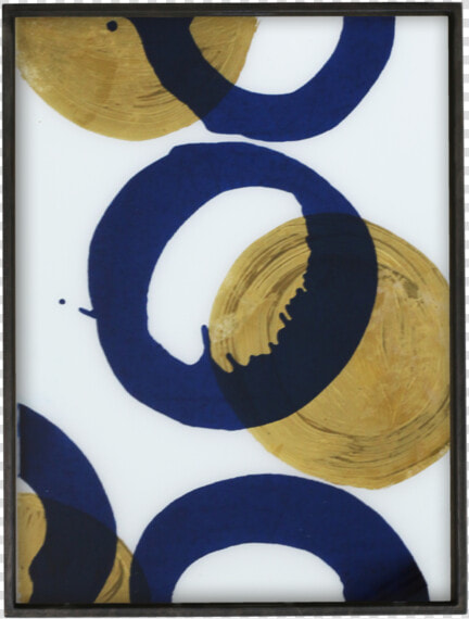 Gold And Blue Halos Glass Tray Decorative  Large  Rectangular    Circle  HD Png DownloadTransparent PNG