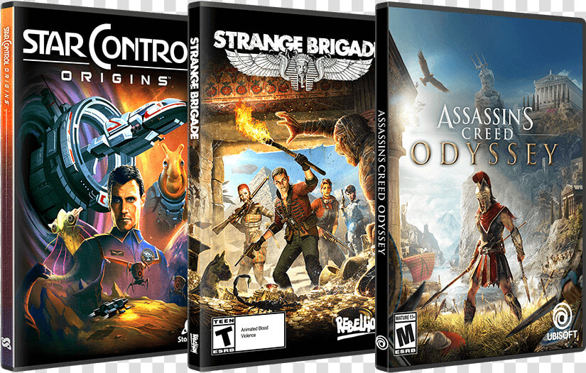 Assassin’s Creed Odyssey  Strange Brigade  And Star   Amazon Raise The Game Bundle  HD Png DownloadTransparent PNG