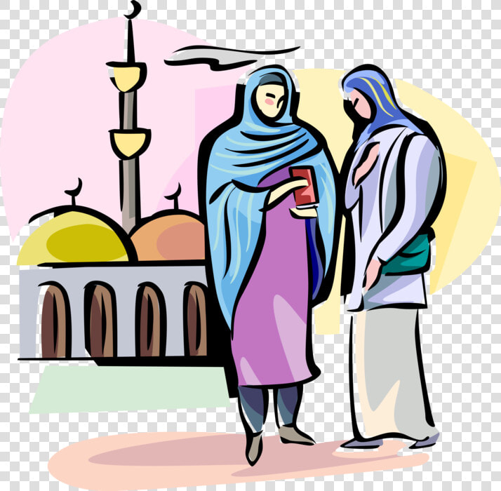 Vector Illustration Of Arab Women Wear Hijab Veil Traditionally   Hijab Clip Art  HD Png DownloadTransparent PNG