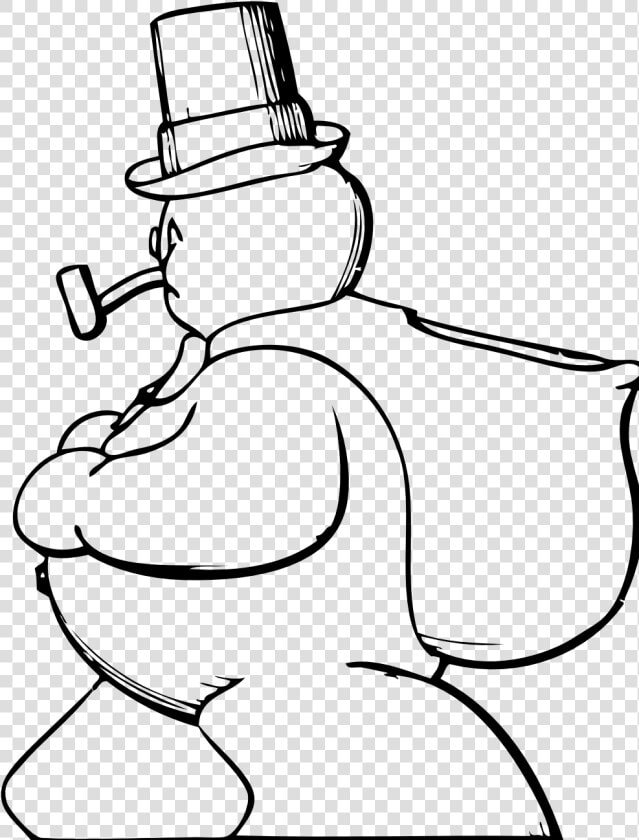 Snowman Side View Black White Line Art Tatoo Tattoo   Snowman Clip Art  HD Png DownloadTransparent PNG