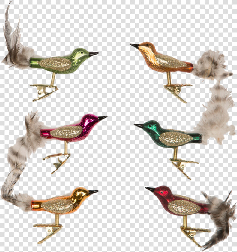 Sass And Belle Set Of 6 Clip On Glass Bird Decorations   Glass Bird Christmas Decoration Uk  HD Png DownloadTransparent PNG
