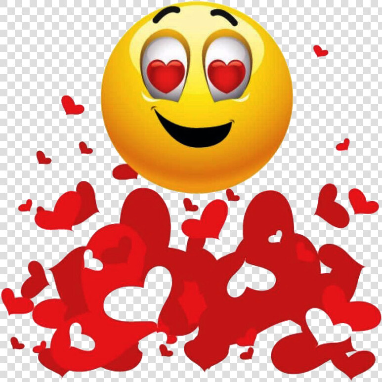 Enamorado Con Corazones Abajo   Emoji Enamorado Y Corazones  HD Png DownloadTransparent PNG