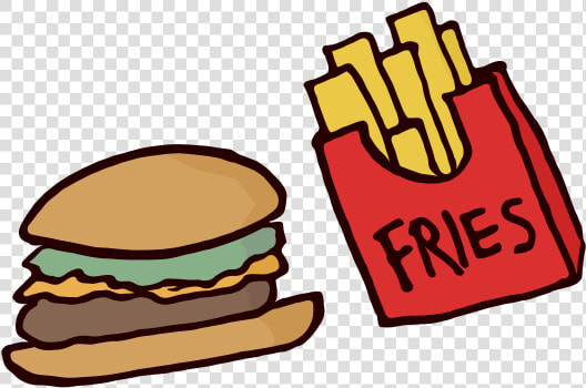 Fast Food Burger And Fries   French Fries  HD Png DownloadTransparent PNG