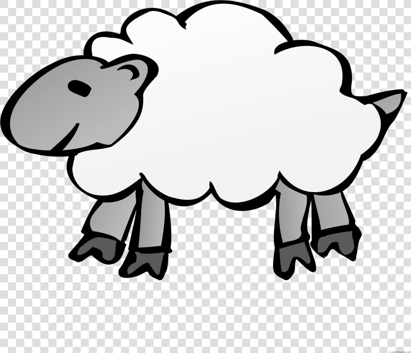 Sheep High Quality Animal Free Black White Clipart   Sheep Cartoon No Background  HD Png DownloadTransparent PNG