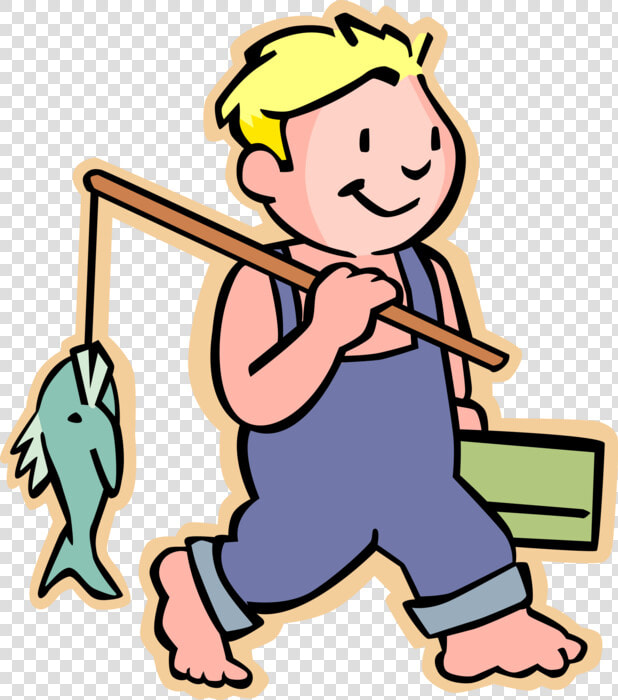 Vector Illustration Of Barefooted Primary School Boy   Fishing Vocabulary Word List  HD Png DownloadTransparent PNG