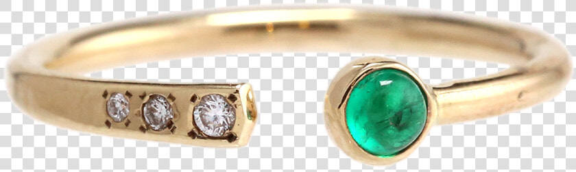 Dainty Colombian Emerald  amp  Diamond Negative Space Ring   Engagement Ring  HD Png DownloadTransparent PNG