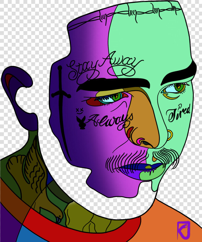 Graphic Art Of   Post Malone Wallpaper Hd Cartoon  HD Png DownloadTransparent PNG