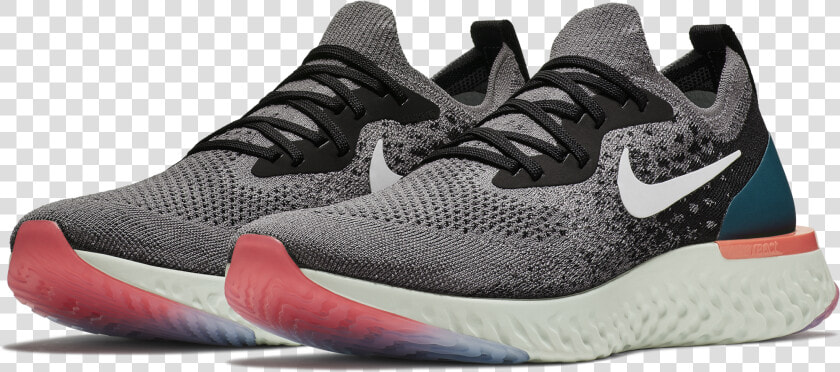 Men S Epic React Flyknit Running Shoe   Nike Epic React Flyknit Gunsmoke Man  HD Png DownloadTransparent PNG