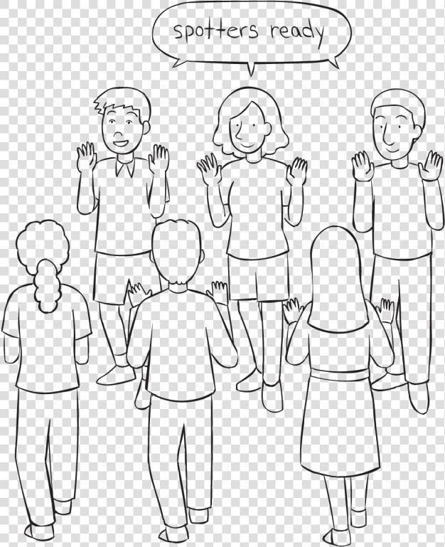 Two Lines Of People Facing Each Other Ready For The   Line Art  HD Png DownloadTransparent PNG