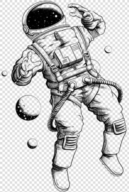  astronaut  spacesuit  space  planet   Astronaut Floating In Space Drawing  HD Png DownloadTransparent PNG