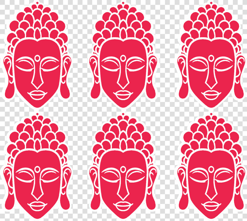Buddha Face Vector Textile Print   Illustration  HD Png DownloadTransparent PNG