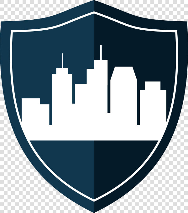 Icon Of A Shield With A Skyline Of Buildings In It  HD Png DownloadTransparent PNG