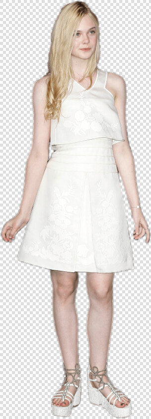 Elle Fanning White Dress   Girl  HD Png DownloadTransparent PNG
