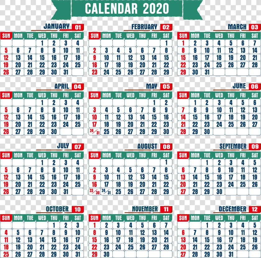 Fillable Yearly Calendar   One Page Printable Calendar 2020  HD Png DownloadTransparent PNG