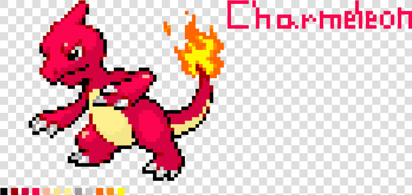 Minecraft Pixel Art Charmeleon  HD Png DownloadTransparent PNG