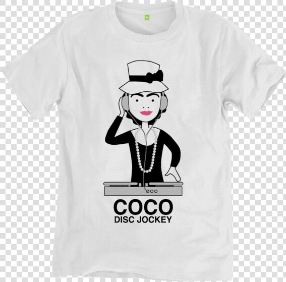 Coco Chanel Discjockey T Shirt   White Tshirt Back View  HD Png DownloadTransparent PNG