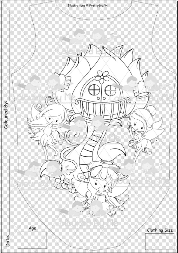 Fairies And House   Line Art  HD Png DownloadTransparent PNG