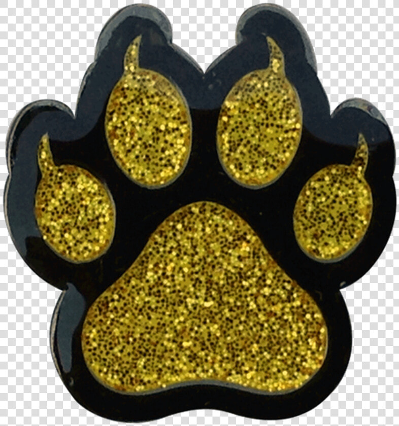 Cat Paw Print Gold Ball Marker  amp  Hat Clip   Black And Gold Paw Print  HD Png DownloadTransparent PNG