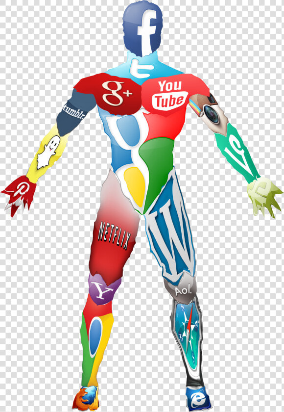 Social Media Icon Body Collage   Social Media Human Icon Png  Transparent PngTransparent PNG