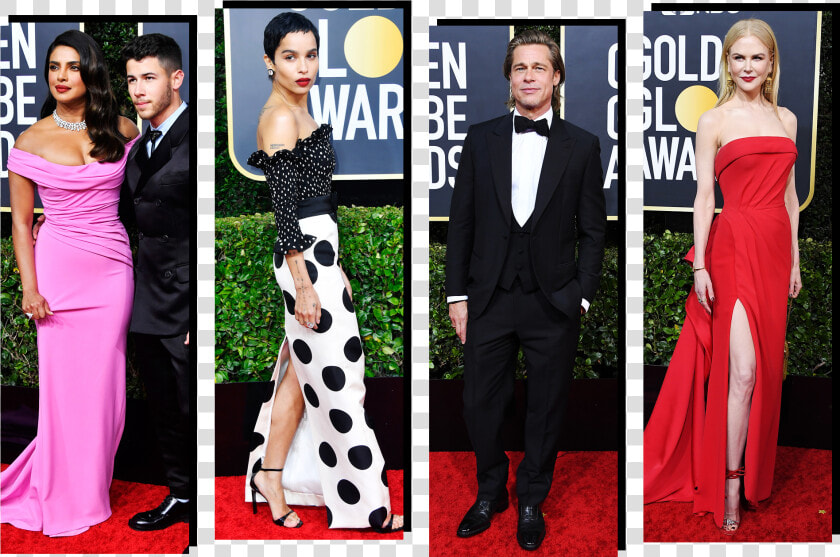 Image May Contain Brad Pitt Nicole Kidman Nick Jonas   Golden Globes 2020 Looks  HD Png DownloadTransparent PNG