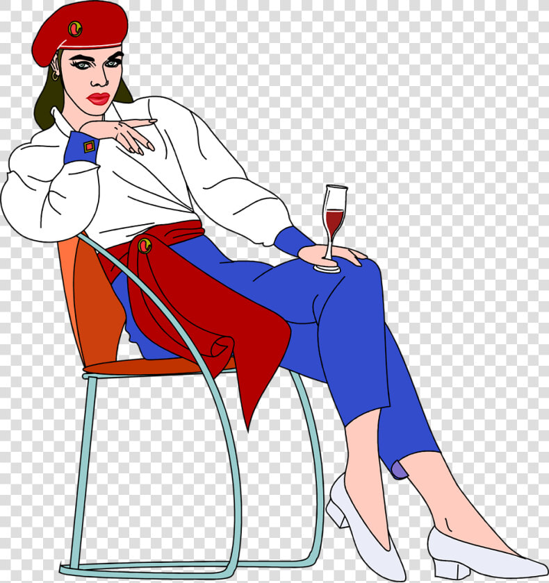 Transparent Beautiful Woman Png   Woman Sitting On Chair Drinking  Png DownloadTransparent PNG