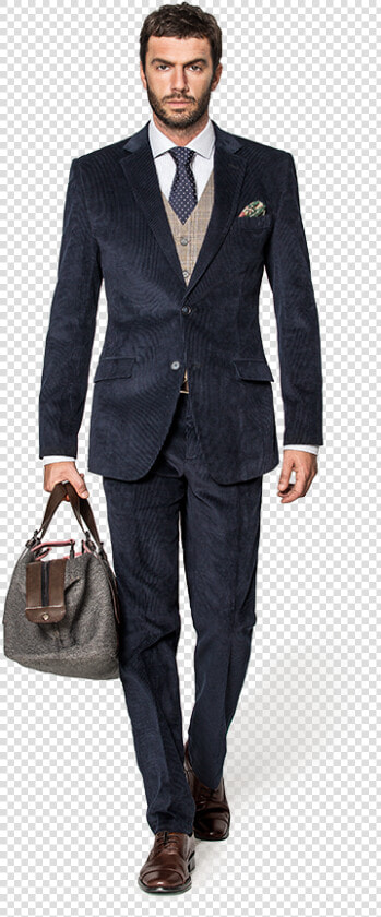 Blue 3 piece Corduroy Suit   Cappotto Doppiopetto Uomo  HD Png DownloadTransparent PNG