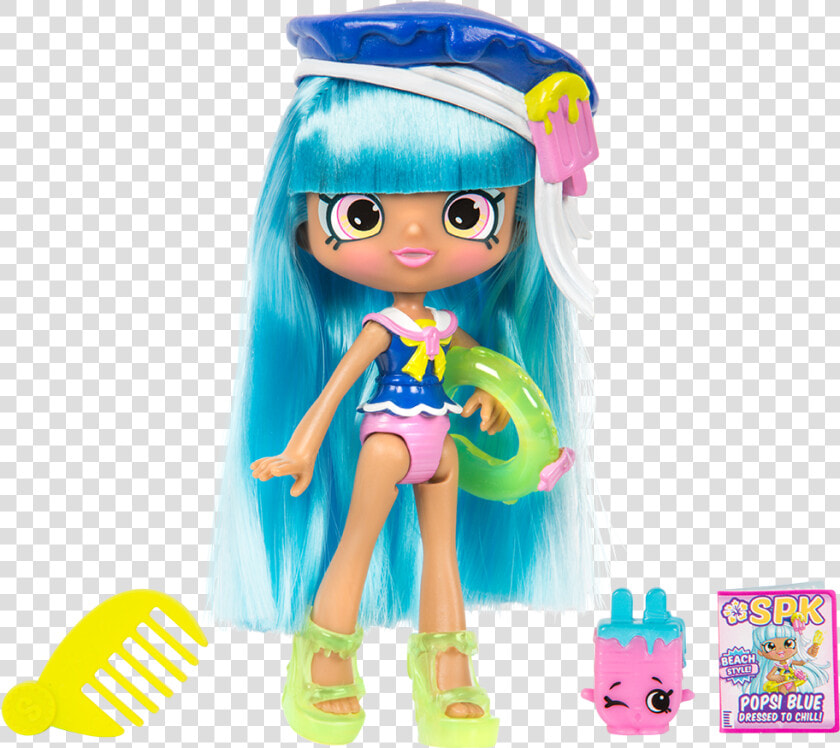Shopkins Shoppies Beach Style Popsi Blue  HD Png DownloadTransparent PNG