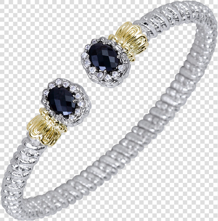 14k Gold  amp  Sterling Silver Diamond Bracelet Black Onyx   Bracelet  HD Png DownloadTransparent PNG