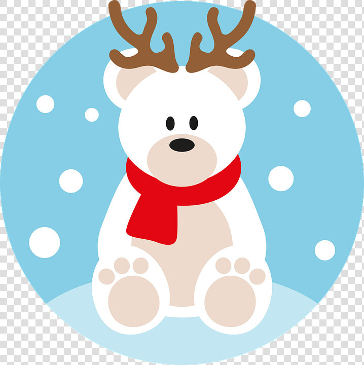 Polar Bear  Christmas  Reindeer  Yule  Winter  Snow   Cartoon  HD Png DownloadTransparent PNG