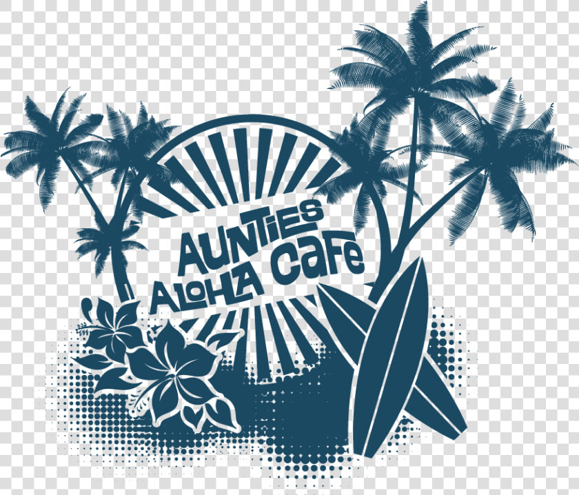 T shirt Design By Pedro Nuno For Tnt Aloha Cafe   Png   Palm Tree Silhouette  Transparent PngTransparent PNG