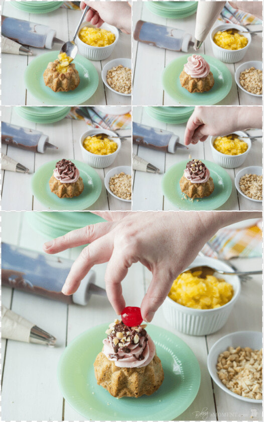 Banana Split Mini Bundt Cakes   Buttercream  HD Png DownloadTransparent PNG