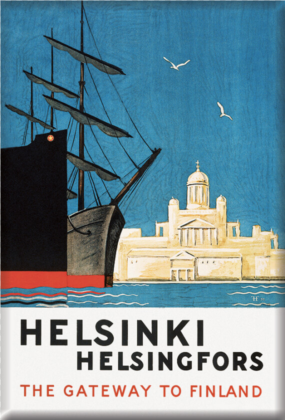 Finland Helsinki Suomi Fridge Magnet Collection Fridge   Vintage Travel Posters Finland  HD Png DownloadTransparent PNG