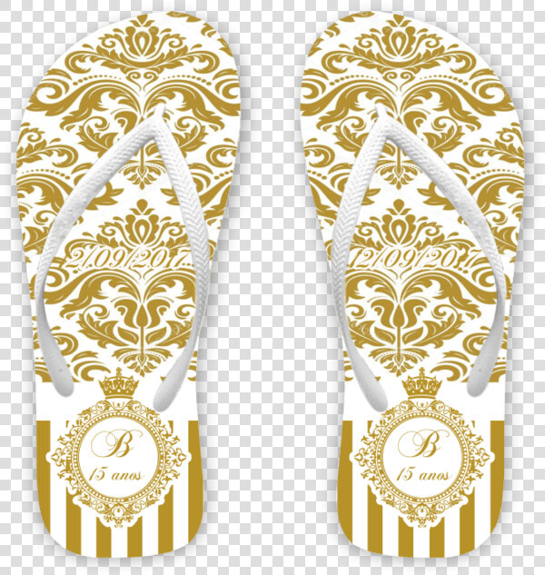 Chinelo 15 Anos Arabesco Com Monograma   Flip flops  HD Png DownloadTransparent PNG