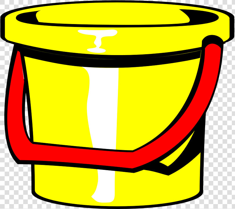 Buck  Pail  Yellow  Red  Reflection  Playground  Toy   Yellow Bucket Clipart  HD Png DownloadTransparent PNG