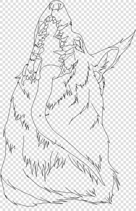 Demon Lineart Couple   Free Wolf Line Art  HD Png DownloadTransparent PNG