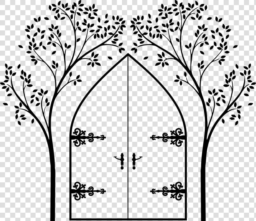 Faerie  Door  Tree  Design  Architecture  Old   Gold Tree Wall Stickers  HD Png DownloadTransparent PNG