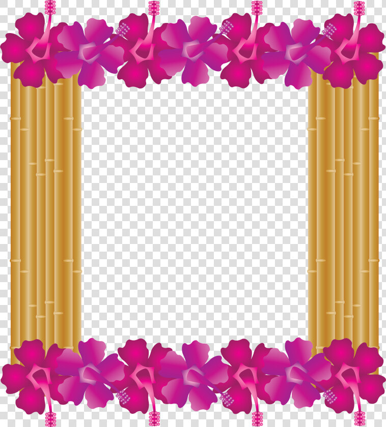 Hibiscus Frame  Bamboo Frame  Hawaiian  Tropical   Clip Art  HD Png DownloadTransparent PNG