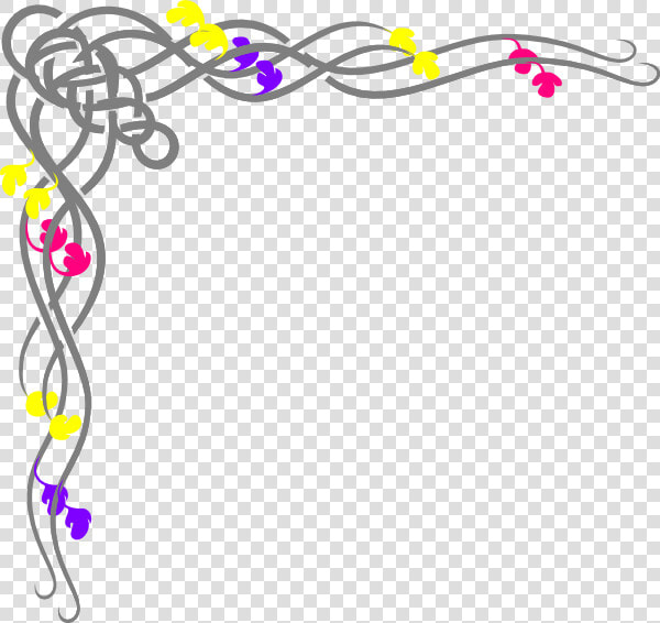 Purple Vine Yellow Flower Svg Clip Arts   Corner Paper Designs Png  Transparent PngTransparent PNG