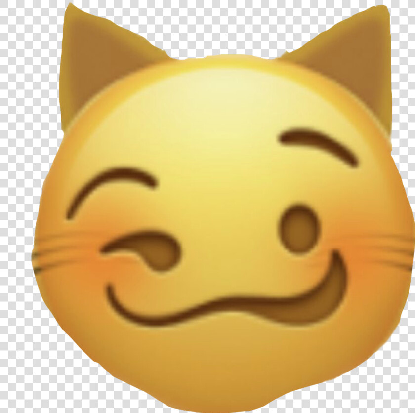  emoji  sticker  cat  yellow  blush  whiskers  nervous  HD Png DownloadTransparent PNG