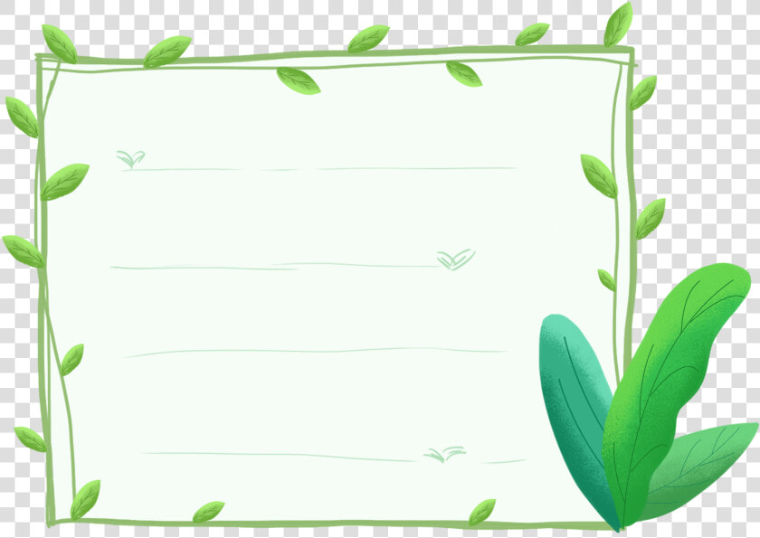 Hand Drawn Dialog Painted Green Leaves Plant Borders   Floral Design  HD Png DownloadTransparent PNG