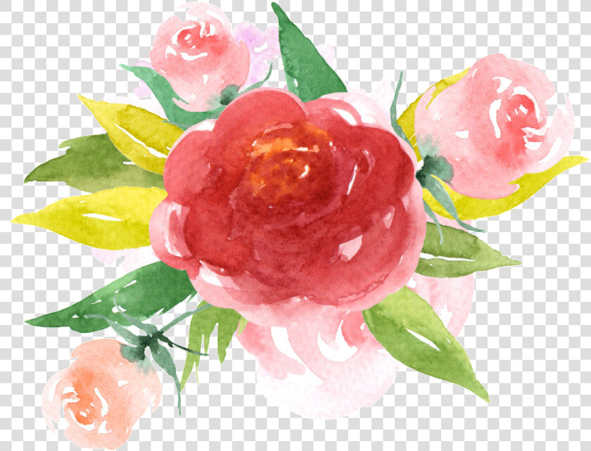 Hand Painted Red Rendering Flower Png Transparent   Red Watercolor Roses Png  Png DownloadTransparent PNG