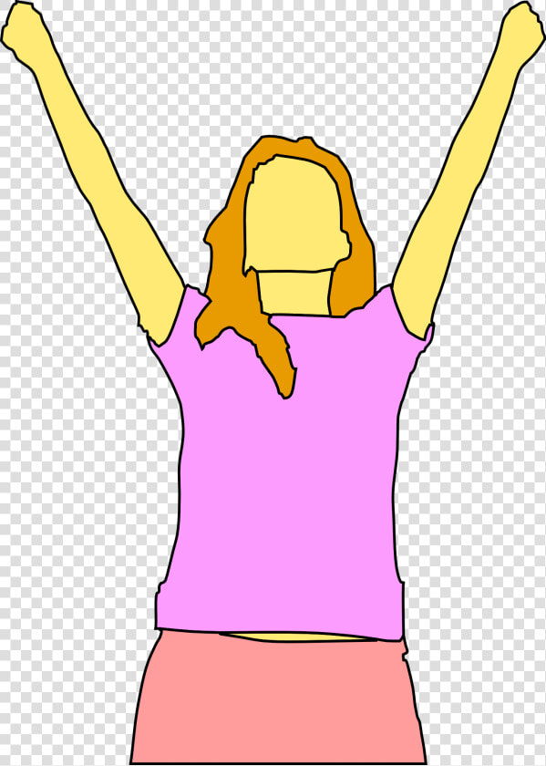 Woman  Happy  Girl  Lady  Hands Raised  Exercises   Person Raising Hands Clipart  HD Png DownloadTransparent PNG