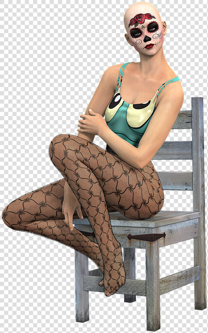Woman  Sitting  Chair  Fishnet Stockings  Clothing   Woman Sitting In Chair Png  Transparent PngTransparent PNG
